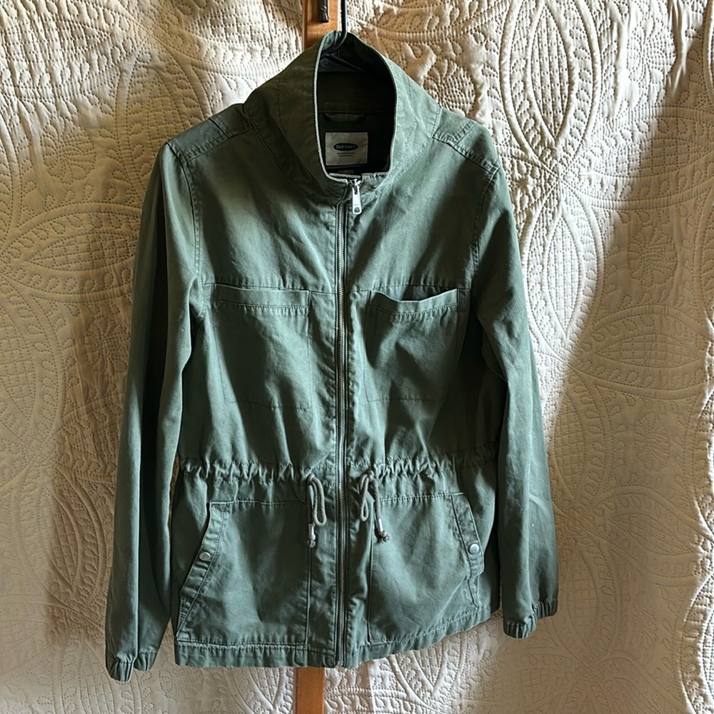 Large old navy green coat